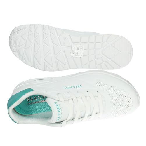 Image of Skechers Women's Uno-pop Back, White /Mint, 7