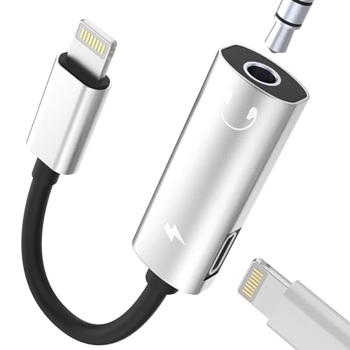 Adaptador Lightning a Jack para iPhone 14 13 Pro MAX Auriculares auxiliares para Apple Cable de Audio Conector de Auriculares de 3,5 mm Divisor Convertidor Conector Carga para iPad Conector de