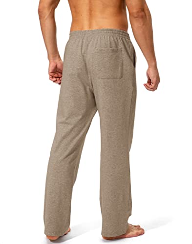 Pudolla Men's Cotton Yoga Sweatpants Athletic Lounge Pants Open Bottom Casual Jersey Pants for Men with Pockets3