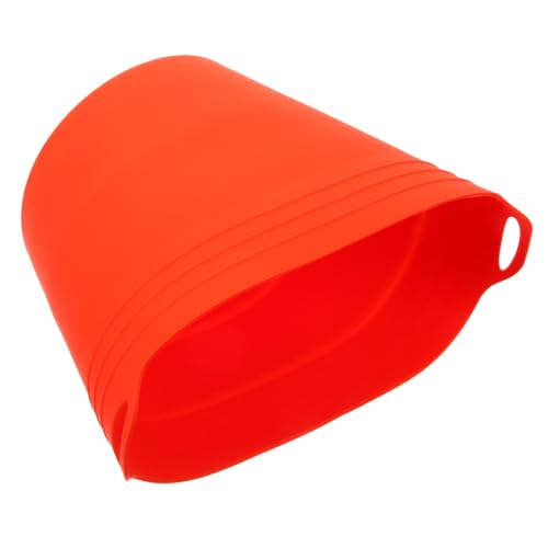 INOOMP BBQ Oil Bucket Liner for Grill Silicone Grilling Accessory Leakproof Sturdy Heat-Resistant Easy to Store and Clean Orange