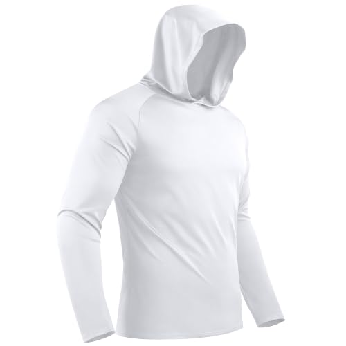 Image of Hoodies for Men UPF 50+ Sun Protection Fishing Shirts Long Sleeve Lightweight Rash Guard Shirt UV SPF Sweatshirt