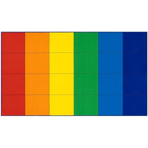 LIVEBOX Elementary Classroom Rug for Kids, Washable Kids Area Rugs for School, Nursery, Colorful Children's Educational Carpet Non-Slip Classroom Mat for Learning,13'x7'5"(Seats-24) Cover