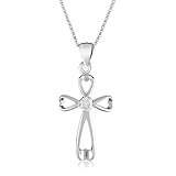 Silver Cross Womens Necklace - Infinity Holy Jesus Pendant Jewelry for Girls, Teens, Women