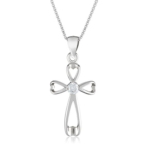 Silver Cross Womens Necklace - Infinity Holy Jesus Pendant Jewelry for Girls, Teens, Women