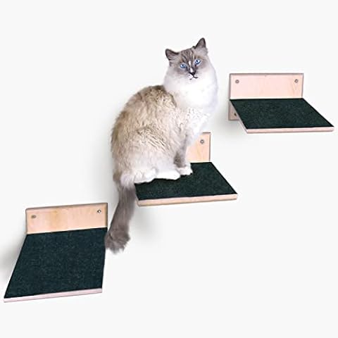 Juego de 3 paredes de escalada para gatos de madera Holznager Cover