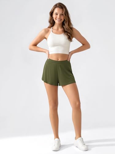 Image of ODODOS 2-Pack Ultra-Soft Modal Lounge Shorts for Women - Lightweight & Breathable Sleepwear, 3 inch Inseam