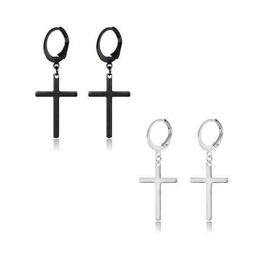 XENQITO Acero Quirúrgico Pendientes para Hombre y Mujer Aros Colgantes Cruz Metal | Ya disponible en tu tienda friki favorita! En mundofriki.es! XENQITO Acero Quirúrgico Pendientes para Hombre y Mujer Aros Colgantes Cruz Metal | Ya disponible en tu tienda friki favorita! En mundofriki.es!
