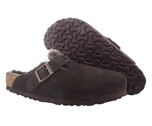 Image of Mocha Suede Boston Shearling by Birkenstock | Comfort Shoes