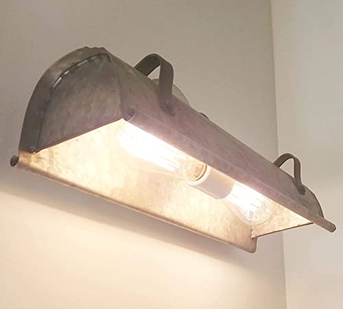 Image of thelampgoods Galvanized Metal Wall Vanity Light - Farmhouse Bathroom Light Fixtures Sconce Industrial Rustic Pendant Chandelier Flush Mount Man Cave