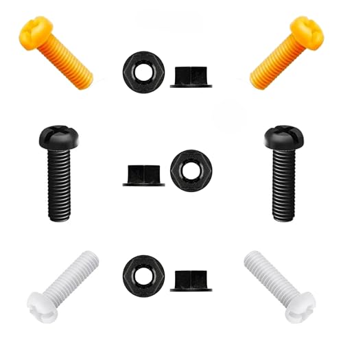 YUVA Car Number Plate Screws and Nuts Kit 6 Sets 12 Piece Mixed Colours Plastic License Plate Fixing Bolts