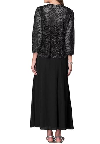 Women's Laces Mother of The Bride Dresses with Jacket 2 Piece Mother of The Groom Dresses for Wedding Guest Dress3