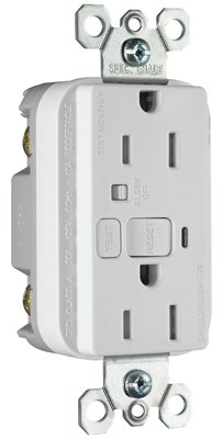 Pass & Seymour 1595TRAWCC4 Decorator Tamper Resistant Gfci Receptacle, 15-Amp, White