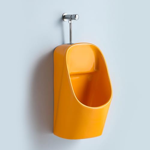 Boys Potty Training Urinal with Hose Flush Valve Wall-Mounted Ceramic Urinal for Kids Ideal for Schools Kindergartens Blue