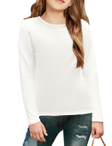 Arshiner Kinder Langarmshirt Weiße Mädchen Innenfleece Tops...