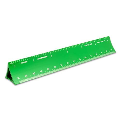 Image of Alumicolor 6-inch Aluminum Engineer Hollow Scale for School, Office, Art and Drafting, 6IN, Green