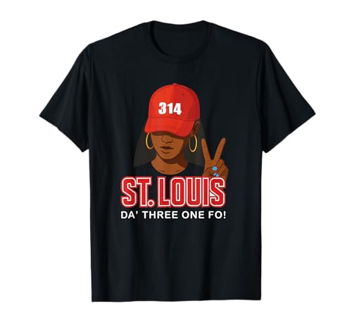 314 Red Hat African American Woman St. Louis T-Shirt