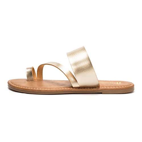 Image of Huayuanwell Women's Slide Sandals Slip On Flat Sandals Flip Flop Thong Sandals Casual Summer Sandals