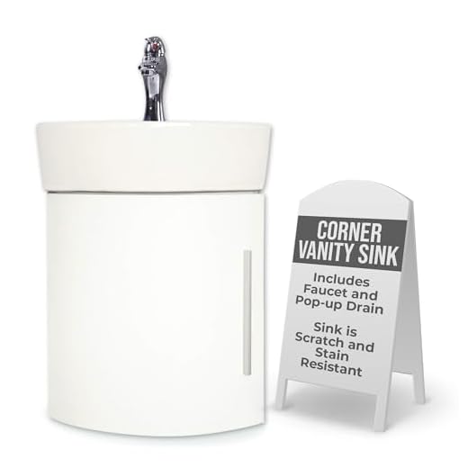 Myrtle 16 1/2" Small Corner Cabinet Vanity Wall Mounted Bathroom Sink White With Faucet Drain And Overflow Space Saving Design Renovators Supply Manufacturing