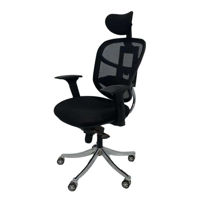 Image of Lakdi The Furniture Co High-Back Office Chair Upholstery Primium Mesh Director & Executive Chair Height Adjustable & Revolving Chair Metal Legs & WheelBase Best offfice Chair -(SSL 189)