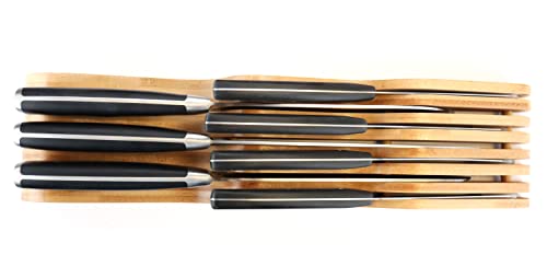 Royalhouse Bamboo Knife Block Holder, In-Drawer Knife Drawer Organizer, Perfect For Home And Chefs, Premium Knife Holder, Gift For Christmas And Housewarming, Knives Not Included #TOP2