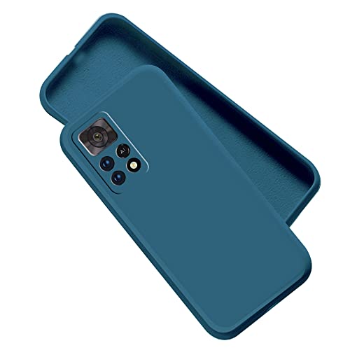Image of A rtistque Liquid Silicone Matte Shockproof Flexible with Camera Protection Soft Back Cover Case for Mi Redmi Note 11 Pro /Pro Plus 5G - Blue