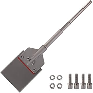 ZELCAN SDS-Max Chisel Bit 6 Inch Blade Scraper 2 Foot Long Handle Tile Grout Adhesive Wallpaper Thinset Wood Linoleum Flooring Removal Tool for All Rotary Hammer Drills Compatible with SDS-Max Bits