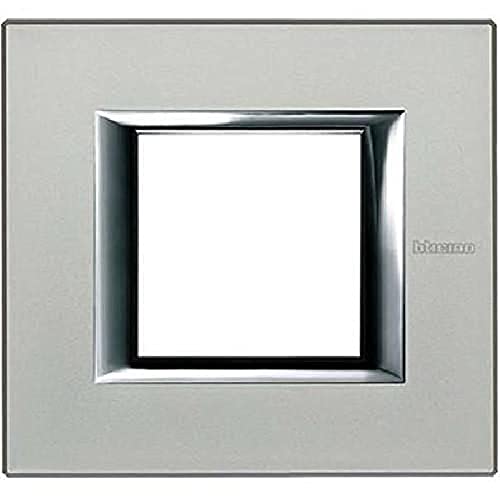 Plaque de finition 6 modules horizontale Axolute BTicino argent métallisé