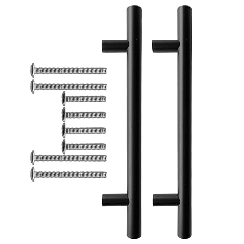 Metal Paslanmaz 128 mm Siyah 2 Adet Mutfak ve Banyo Dolabı Kapakları ve Çekmeceler için Kulp Mobilya Dolap Kulbu Mat