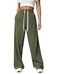 PINSPARK Women's Sweatpants Straight Leg Joggers Tracksuit Bottoms with Pockets Casual Jogging Pants Sports Trousers for Yoga Fitness Gym Lounge Wear Army Green M