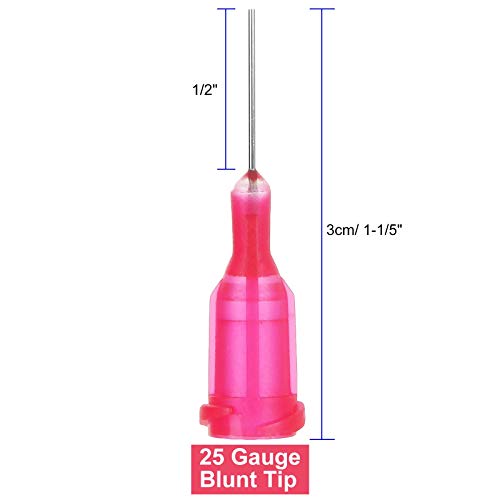 Shanqian SQUS-NEEDLE-400PCS-RED-200907 400Pcs 25Ga 1/2 Inch Blunt Tip Dispensing Needle thumb #1