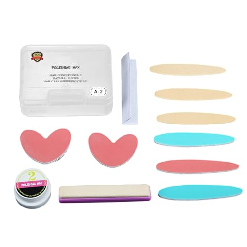 Tampón de uñas y abrillantador,Conjunto de manicura | Conjunto de recuperación de para principiantes y salón de mantenimiento del hogar