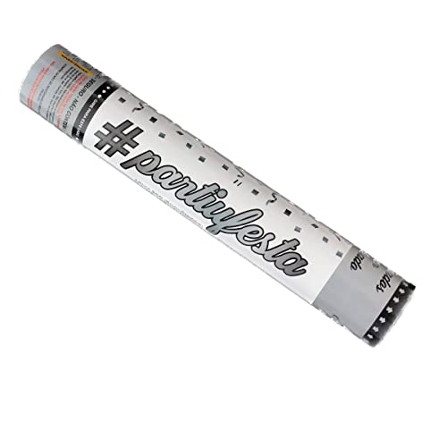 Kit 2 Lança Confetes Papel Metalizado Picado Prata