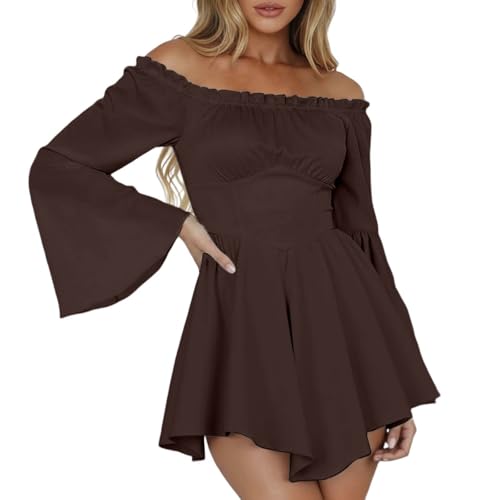 Robe midi décontractée chic à épaules dénudées et motif floral île pour femme