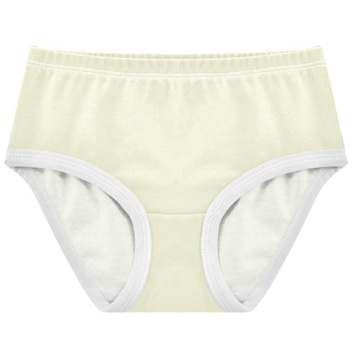 Joisal Cotton Girls Underwear Toddlers Light Yellow Beige Cute Panties Girl Artistic Briefs Kids Undies 2t