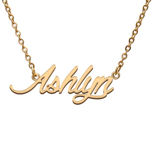 Ashlyn Name Tag Necklaces for Her His Friends Familys Relationship Memory Jewelry Gift