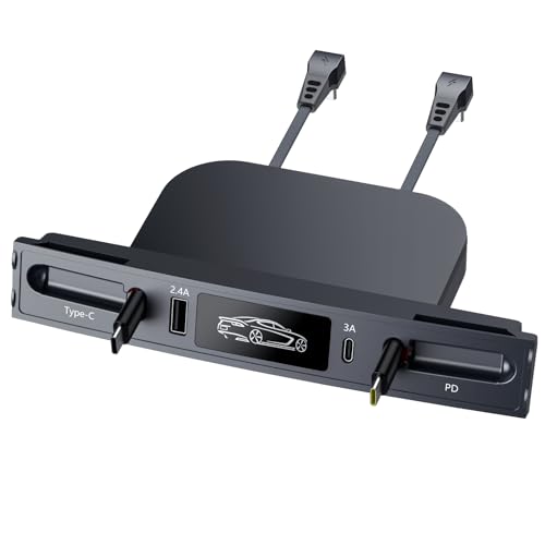 EYPINS Tesla USB Hub Chargeur de Voiture Multiport Station d'accueil de Hub USB pour Console Centrale Multiport 4 en 1 pour Tesla Model 3/Y (2023-2021) Charge...