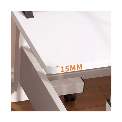 Bureau d'ordinateur mobile avec roulettes et table de chevet pliante réglable - 5