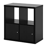 IKEA Kallax Shelf Unit with Doors Black Brown 792.782.69 Size 30 3/8x30 3/8 '