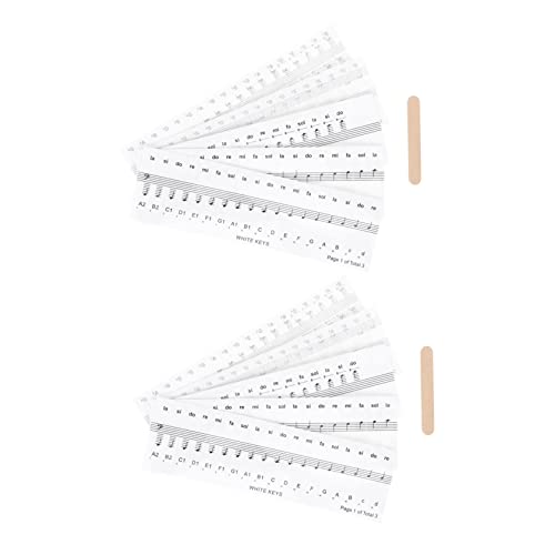 FAVOMOTO Easy Apply Piano Sticker Keyboard Decal for Piano Beginner 2 Pack Staff