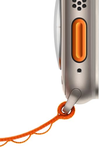 Apple Watch Ultra [GPS + Cellular 49mm] Titanium Case with Yellow/Beige Trail Loop, S/M (Renewed)