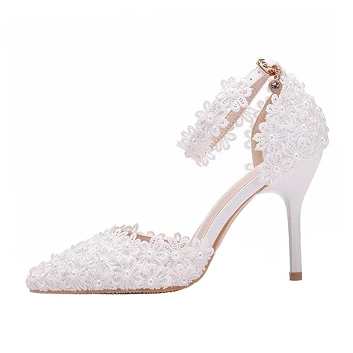 Chaussures de mariage de créateur Holibanna en simili cuir blanc pour une mariée d'exception