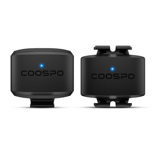 COOSPO BK9 Cadence Speed Sensor, Bluetooth 5.0 ANT+ Wireless Cycling Speed RPM Cadence Sensor, IP67 Waterproof & 300H Battery, Compatible with Cycling Computers and Rouvy/Peloton/Wahoo APP