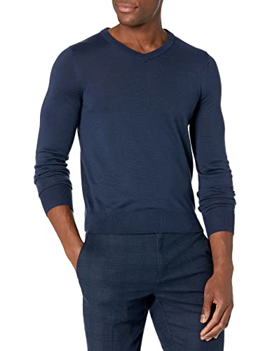 Van Heusen Men's Essential Lightweight Merino Long Sleeve V-Neck Sweater