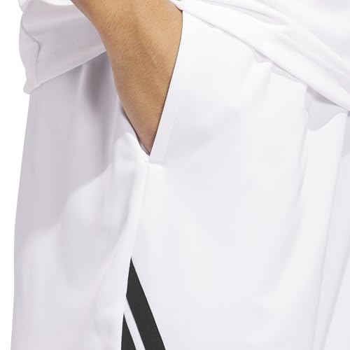 adidas Homme Legends 3-Stripes Basketball Shorts, White/Black, M 9 inch
