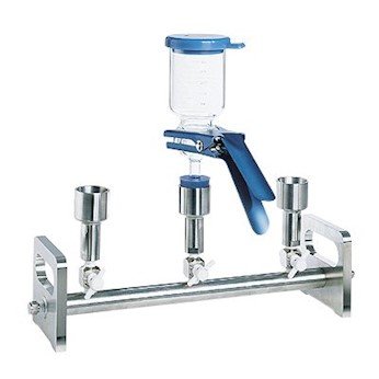 Advantec 353100 Vacuum Filtration Manifold; Stainless Steel, 3-Branch with 2-Way Valves
