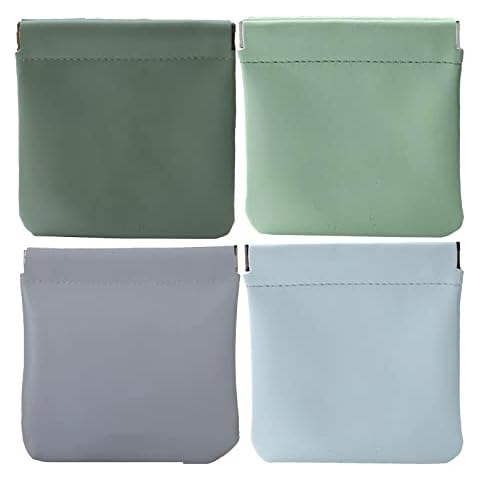 Pocket Cosmetic Bag Squeeze Top, Glorihoby Pocket Cosmetic Bag, Lambskin Pocket Cosmetic Bag, Self Closing Makeup Pouch, Mini Multifunctional Storage Bag Makeover Bag Travel Storage (4pcs B) Cover