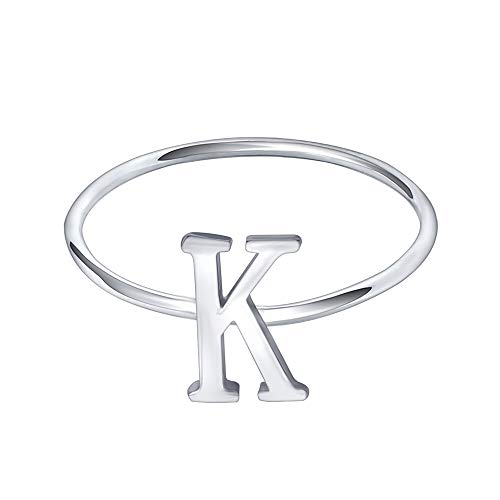 925 Sterling Silver Stackable Initial Letter Rings