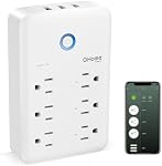 Smart Plug Outlet Extender, USB Surge Protector with 3 Individually Controlled Smart Outlets and 3 Smart USB Ports, Works with Alexa Google Home, Wall Adapter Plug Extender for APP Control,15A/1800W