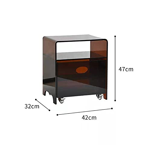 Table de chevet acrylique gris pour ranger et déplacer facilement