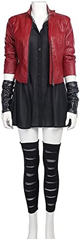 Wanda Maximoff - Disfraz de cosplay para mujer, chaqueta roja con trajes de vestir, disfraz de bruja escarlata, trajes de Halloween